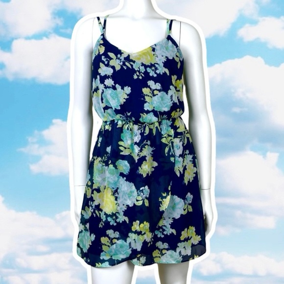 Iz Byer Dresses Iz Byer Strappy Faux Wrap Tulip Hem Floral Dress